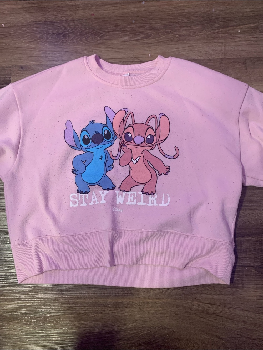 Streetwear Society Pink Sweatshirt with Blue & Peach Stitch Duo Graphic